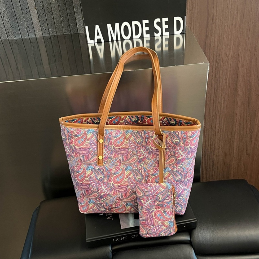 Women Bags Aldo - 2 ชิ้น/เซ็ต กระเป๋าถือผู้หญิงขนาดใหญ่ พร้อมกระเป๋าใส่เหรียญ แฟชั่นเกาหลี กระเป๋าสะพายใต้วงแขนอเนกประสงค์