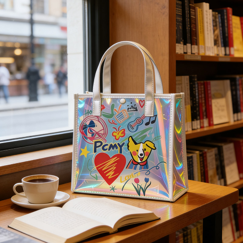 Women Bags Lv - กระเป๋าถือผู้หญิงแบบโฮโลแกรม กันน้ำ โปร่งใส ทำจากวัสดุ TPU ความจุขนาดใหญ่