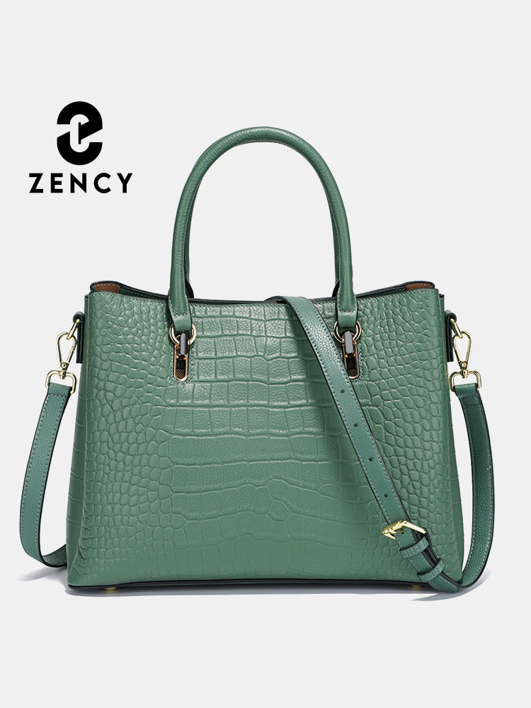 Women'S Work Bags Tote - กระเป๋าถือหนังแท้สำหรับผู้หญิง Zency สีเขียว ความจุขนาดใหญ่ กระเป๋าสะพายไหล่สุดหรู กระเป๋าถือแบบสะพายข้างสำหรับสุภาพสตรี