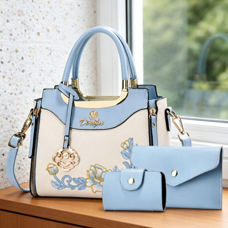 Women Bags For Work - ชุดกระเป๋าถือปักลายคุณภาพสูง 3 ชิ้น เหมาะสำหรับการออกไปเที่ยวในชีวิตประจำวัน ออกเดท และทำงาน