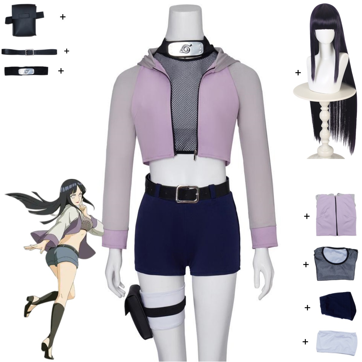 Women Bags Accessories - อะนิเมะ Hyuga Hinata คอสเพลย์เครื่องแต่งกาย Hyuuga Ichizoku
