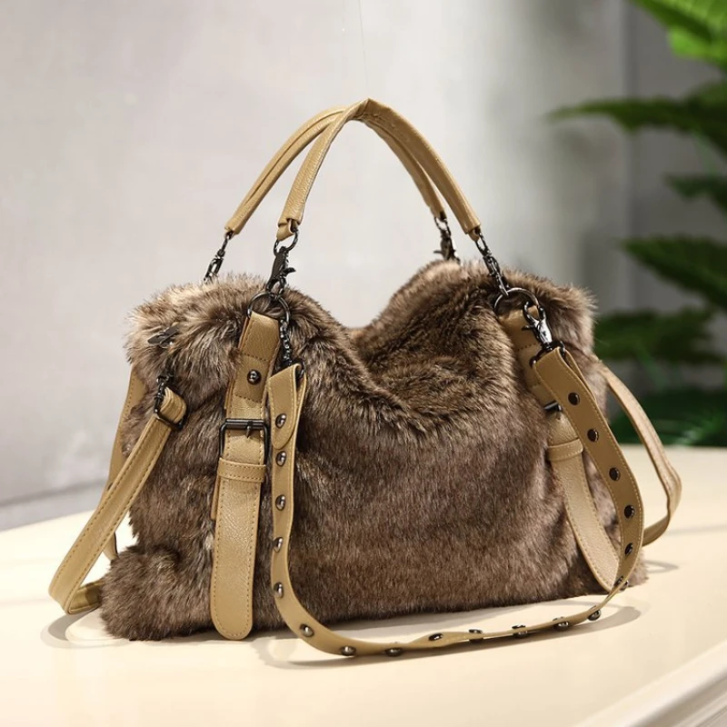 Women Bags Guess - ขนสัตว์กํามะหยี่ผู้หญิงอินเทรนด์กระเป๋าถืออเนกประสงค์แฟชั่นไหล่กระเป๋าCrossbodyกระเป๋าผู้หญิงToteกระเป๋าออกแบบกระเป๋าмка Sac