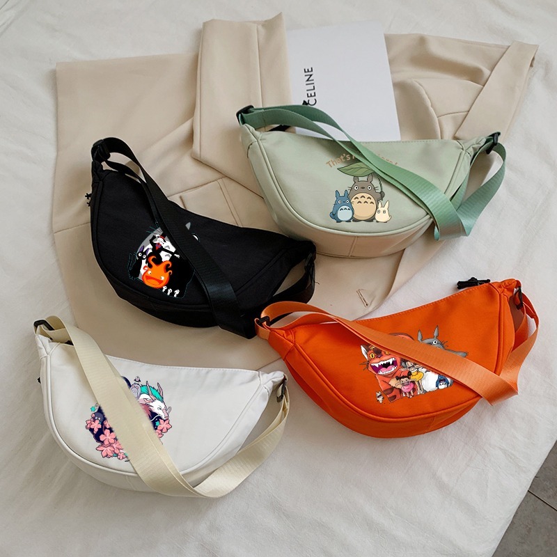 Women'S Bags Everyday - กระเป๋าสะพายข้างโทโทโร่สำหรับผู้หญิงน่ารักการ์ตูนอะนิเมะลายพิมพ์กระเป๋าสะพายไหล่แบบยูนิเซ็กส์ความจุขนาดใหญ่กระเป๋าเป้สะพายหลังแบบพกพาของขวัญปาร์ตี้