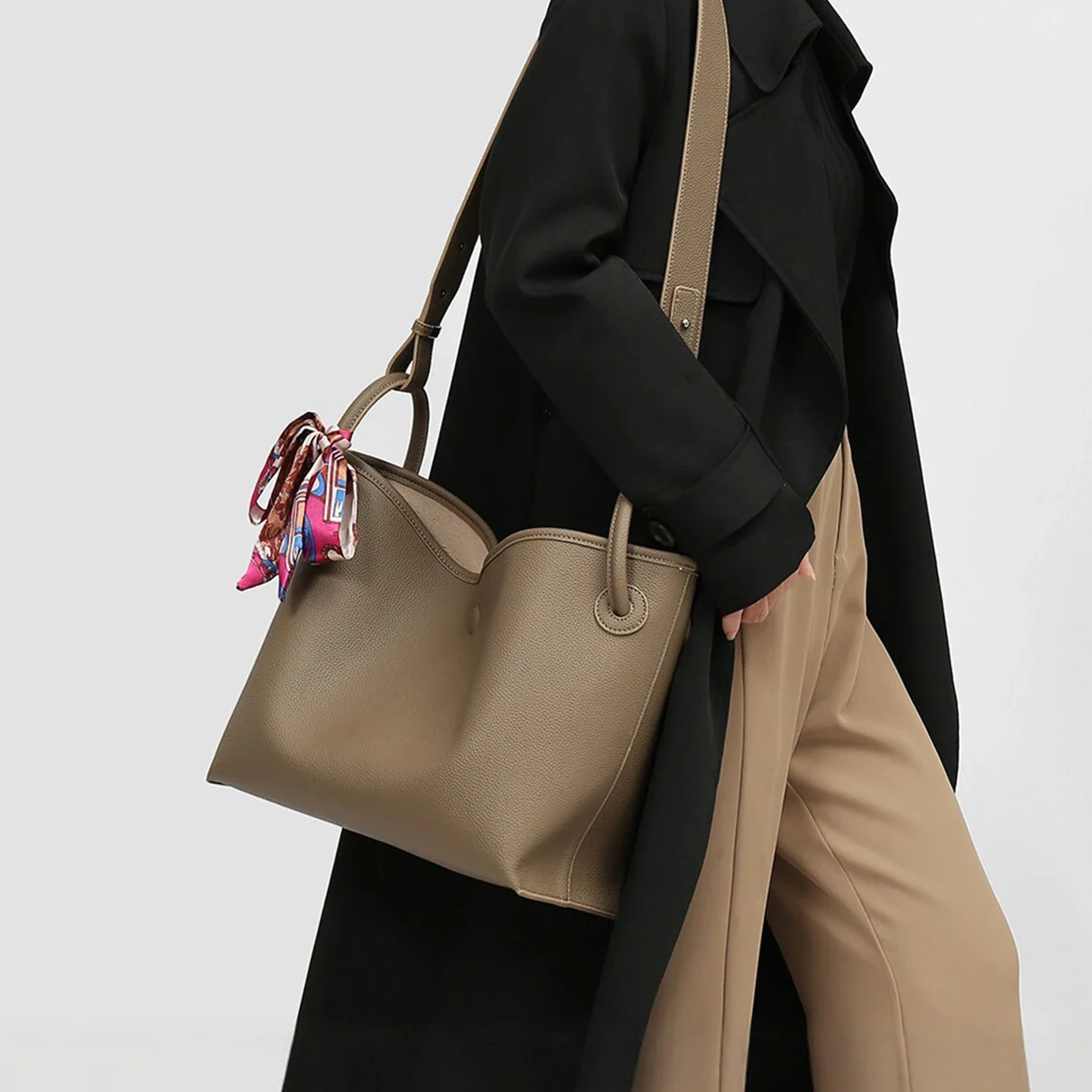Women'S Bags Handbags - กระเป๋าถือผู้หญิงสุดหรูระดับไฮเอนด์ หนัง PU สีพื้น 2 in