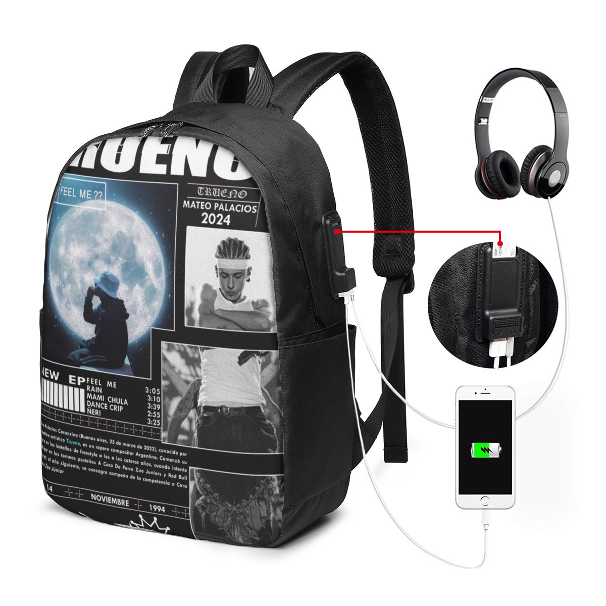 Women Bags Laptop - กระเป๋าเป้สะพายหลังฮิปฮอปตลกๆ ของทรูโน กระเป๋าใส่โน้ตบุ๊ค กระเป๋าเดินทาง กระเป๋าคอมพิวเตอร์ กระเป๋านักเรียน