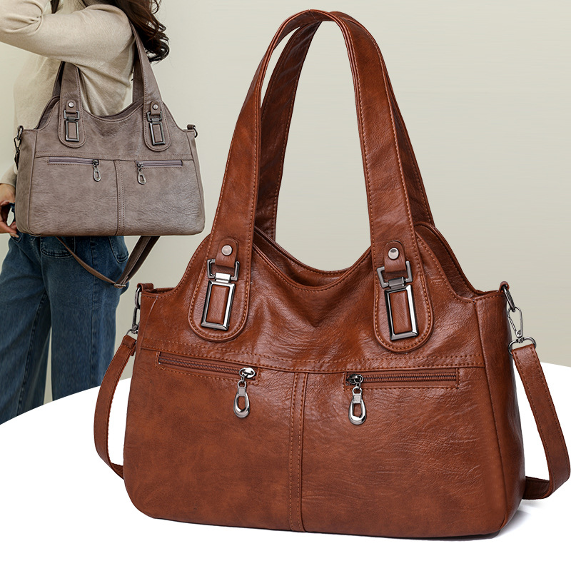 Women Bags Guess - กระเป๋าถือหนังคุณภาพสูงสำหรับผู้หญิง ปี 2024 กระเป๋าสะพายไหล่แบบมีหูหิ้ว กระเป๋าสะพายข้างลำลองขนาดใหญ่ กระเป๋าถือดีไซน์หรูหราสำหรับสุภาพสตรี