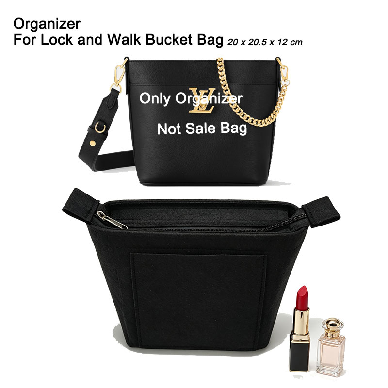 Women Bags Lv - พร้อมซิปปิด ช่องจัดระเบียบสำหรับกระเป๋า Lock and Walk Bucket