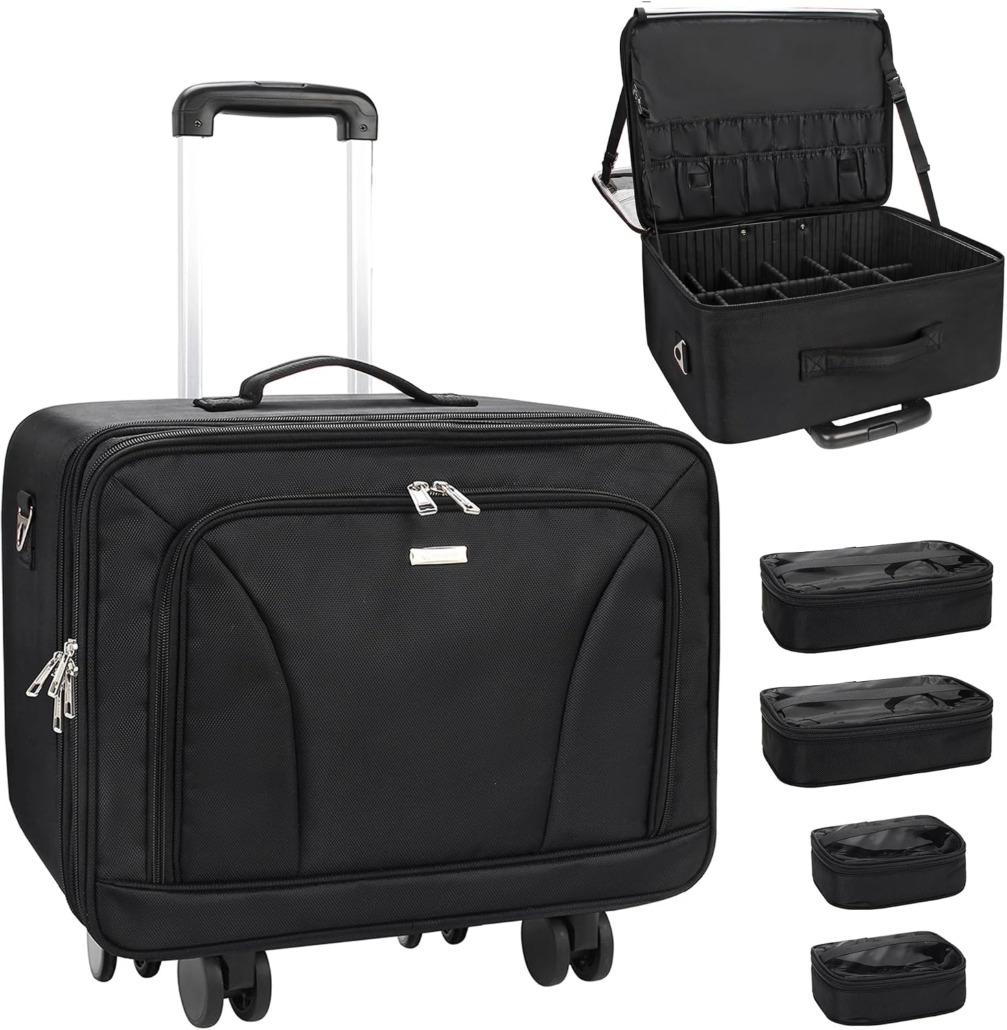 Women Bags For Travel - กระเป๋าเดินทางสำหรับเครื่องสำอางแบบมีล้อขนาดใหญ่พิเศษ หมุนได้ 360 องศา ° ล้อหมุนได้