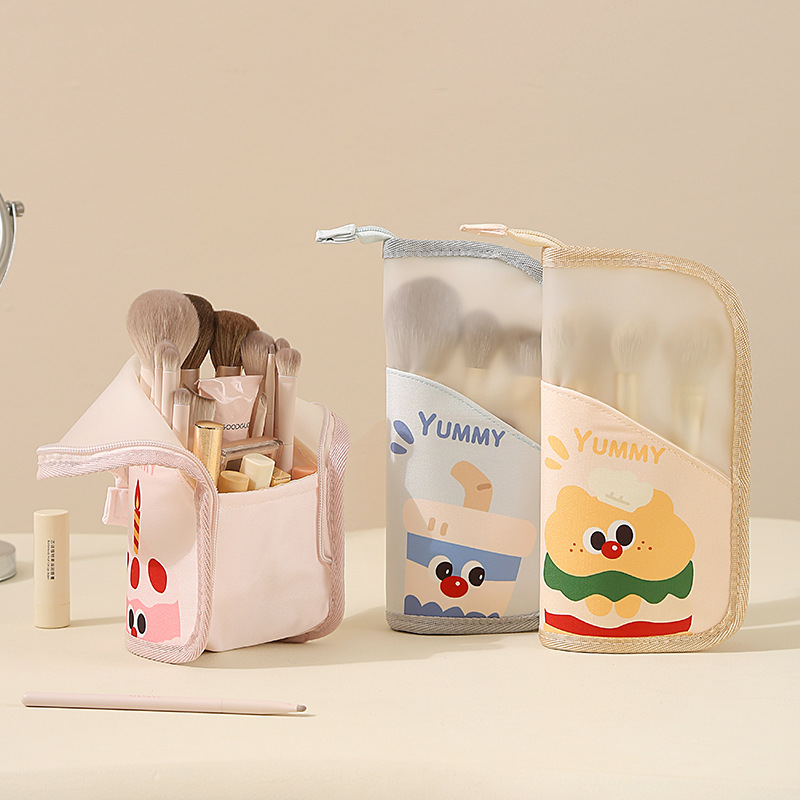 Women Bags Waterproof - กระเป๋าเครื่องสำอางแบบพกพาสำหรับผู้หญิง กระเป๋าเก็บของสำหรับแปรงแต่งหน้า ลิปสติก ดินสอเขียนคิ้ว เครื่องเขียน กระเป๋ากันน้ำ