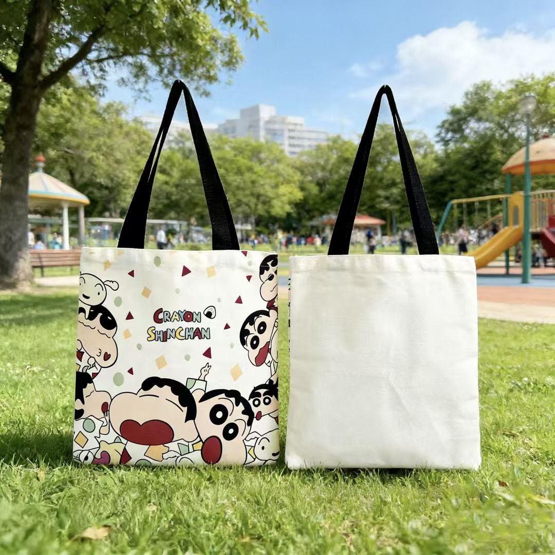 Women'S Bags Everyday - กระเป๋าผ้าแคนวาสลายชินจัง ปี 2026 รุ่นใหม่ ขนาดใหญ่ กระเป๋าสะพายข้างสำหรับผู้หญิง