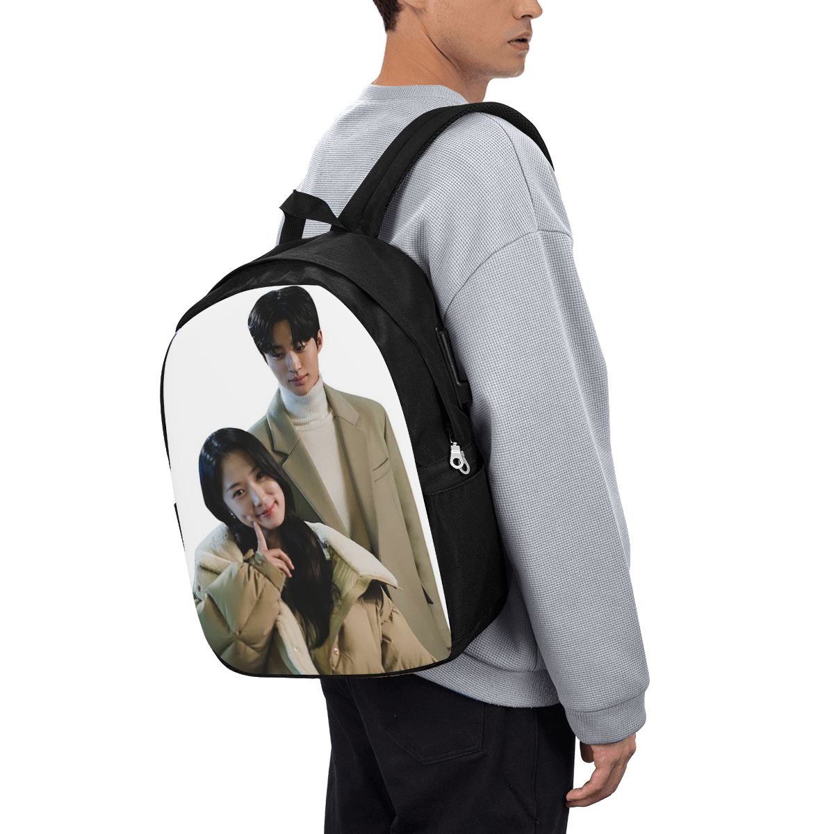 Women Bags Laptop - กระเป๋าเป้สะพายหลังลายแฟนอาร์ต Kdrama Lovely Runner สำหรับเดินทาง ใส่โน้ตบุ๊ก