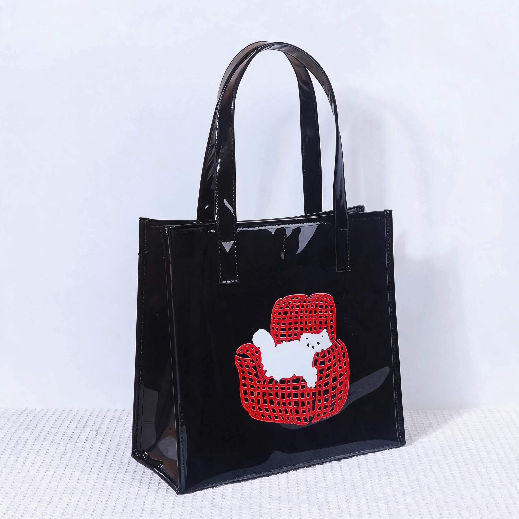 Women Bags Lv - กระเป๋าถือกันน้ำสำหรับผู้หญิง ทำจาก PVC ความจุขนาดใหญ่ กระเป๋าสะพายไหล่แบบเงางาม กระเป๋าถือแฟชั่น