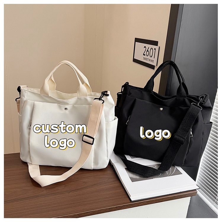 Women'S Work Bags Tote - กระเป๋าโท้ทโลโก้แบบกำหนดเอง 2-in-1 กระเป๋าถือและสะพายข้าง กระเป๋าไนลอนความจุมาก กระเป๋าสะพายไหล่ลำลอง สำหรับทำงานและเดินทาง