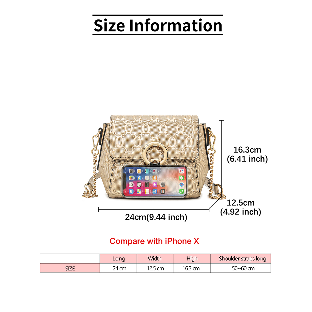 FOXER แบรนด์หรูกระเป๋าสะพายสตร - Women Bags Golden บทวิจารณ์และราคา