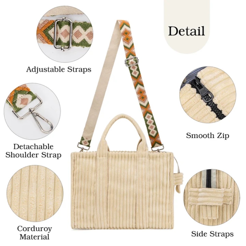 กระเป๋าผ้าคอร์ดูรอยสำหรับผู้หญ - Women'S Work Bags Tote บทวิจารณ์และราคา