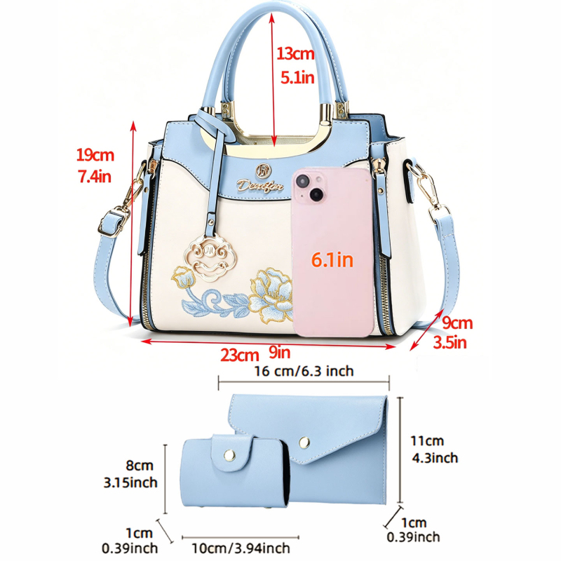 ชุดกระเป๋าถือปักลายคุณภาพสูง 3 - Women Bags For Work บทวิจารณ์และราคา