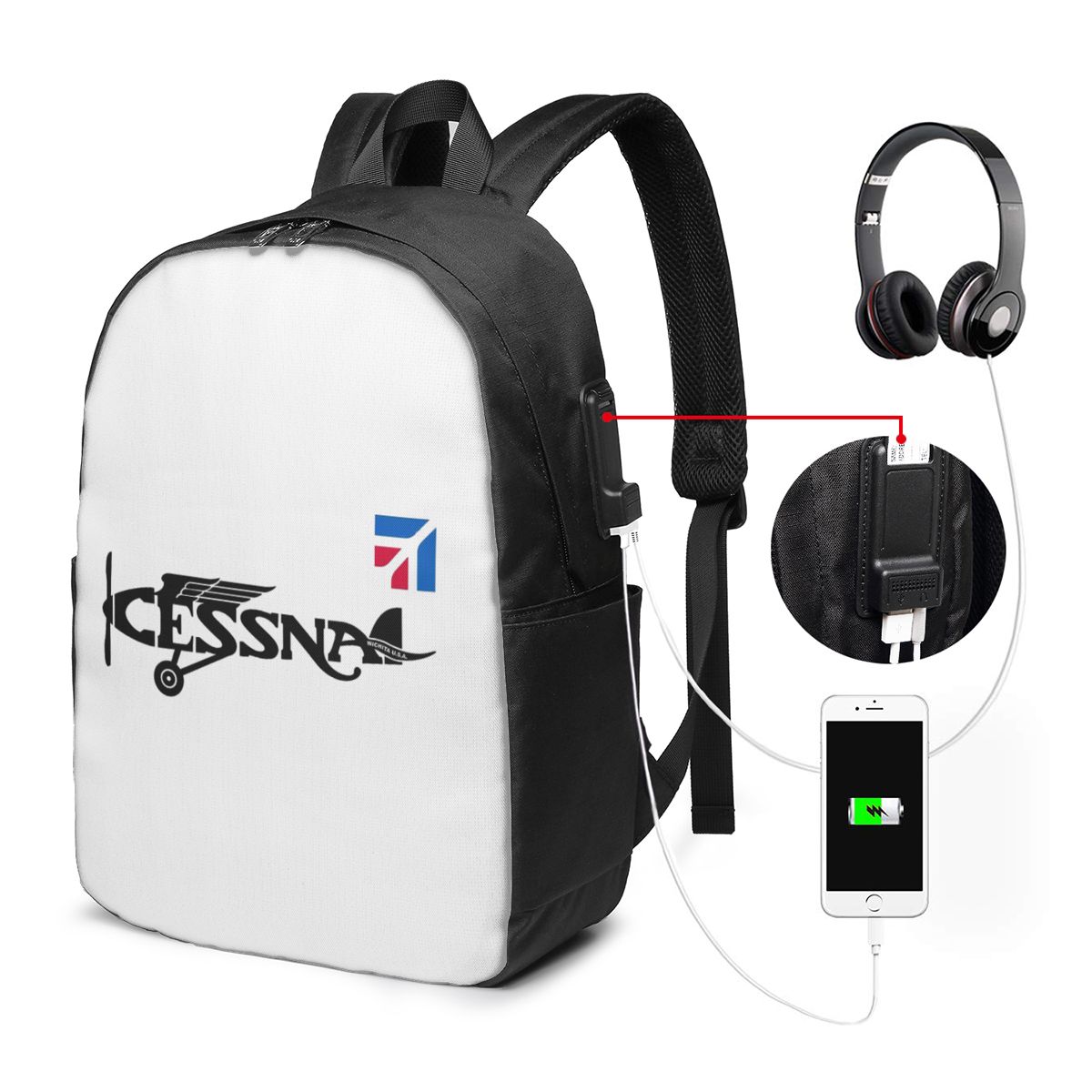 กระเป๋าเป้สะพายหลังโลโก้เซสนาก - Women Bags Laptop บทวิจารณ์และราคา