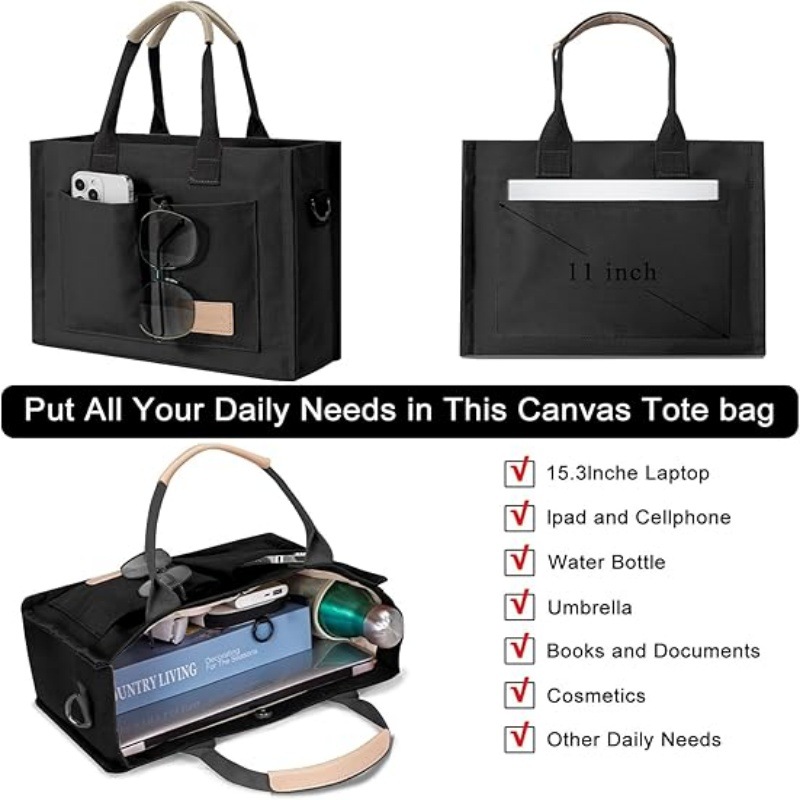 กระเป๋าผ้าแคนวาสขนาดใหญ่สำหรับ - Women'S Work Bags Tote บทวิจารณ์และราคา