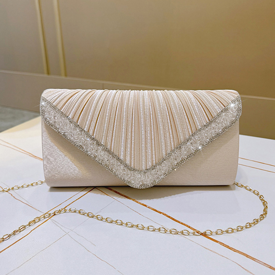 กระเป๋าคลัทช์ผ้าซาตินจีบแบบแฟช - Flap Bag Envelope บทวิจารณ์และราคา