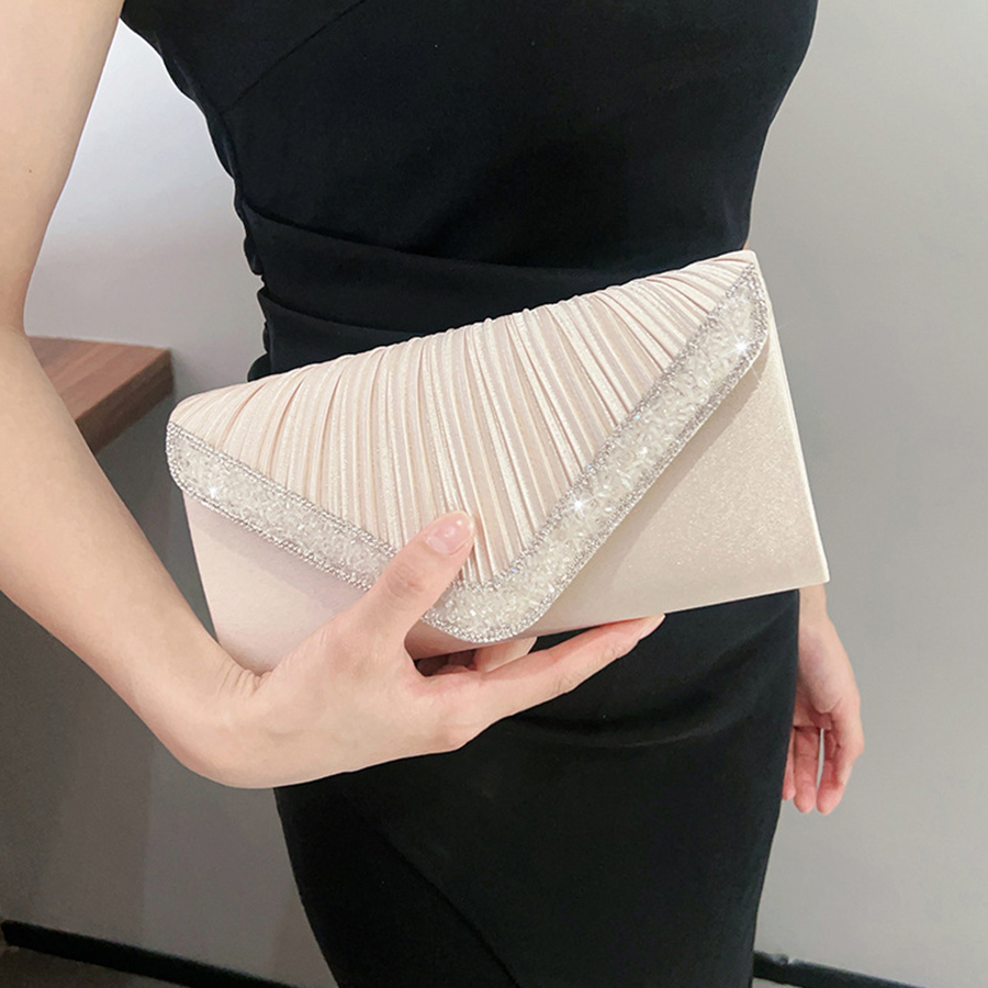 กระเป๋าคลัทช์ผ้าซาตินจีบแบบแฟช - Flap Bag Envelope บทวิจารณ์และราคา
