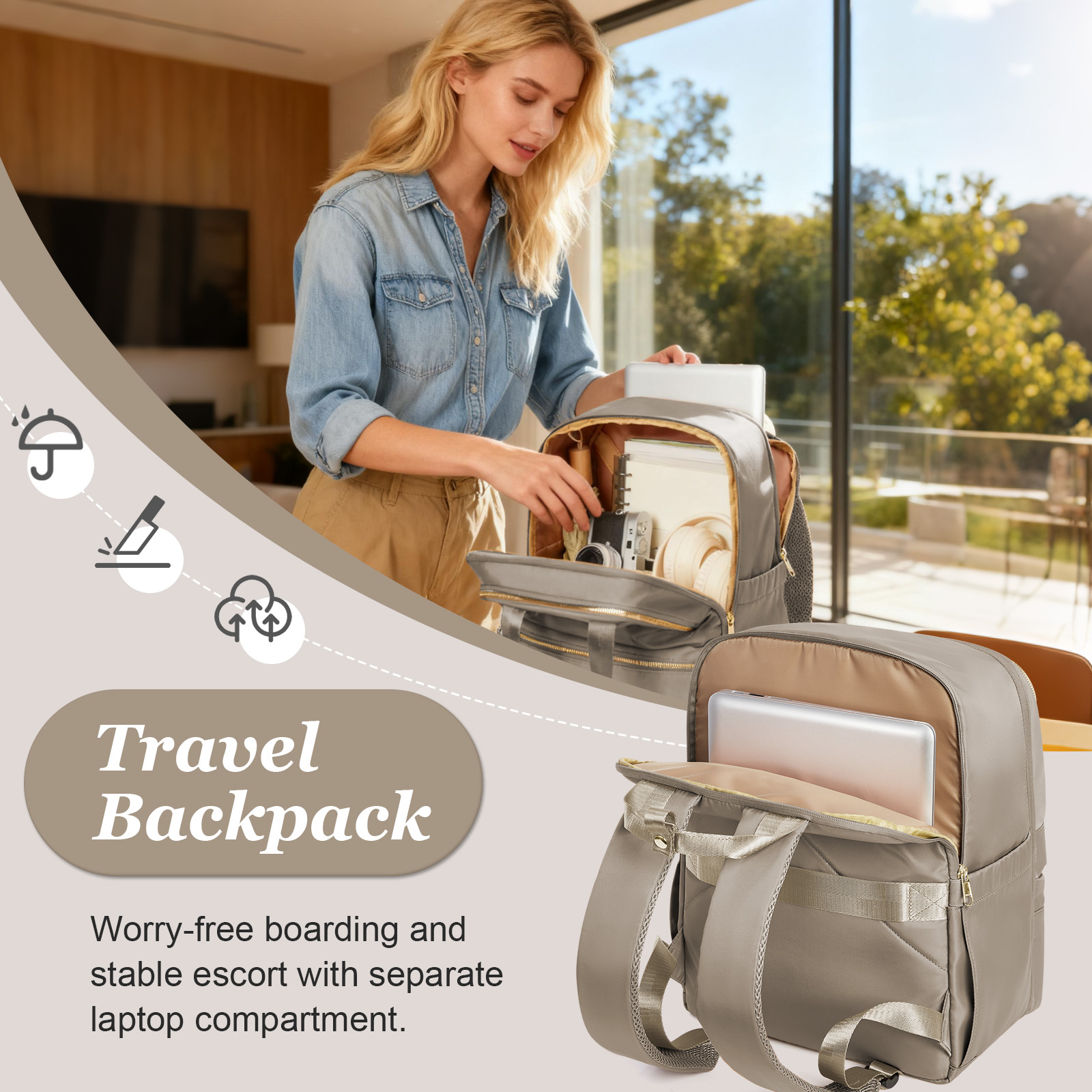 กระเป๋าเป้เดินทางริยาเนียร์ 40 - Women Bags Laptop บทวิจารณ์และราคา