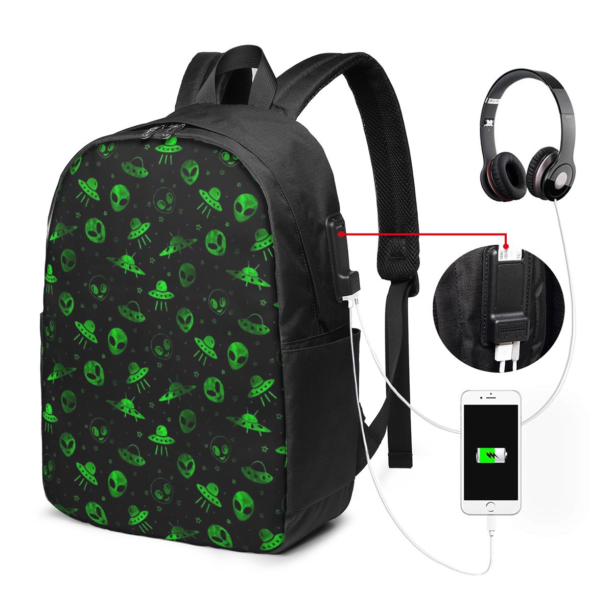 กระเป๋าเป้สะพายหลังลายเอเลี่ยน - Women Bags Laptop บทวิจารณ์และราคา