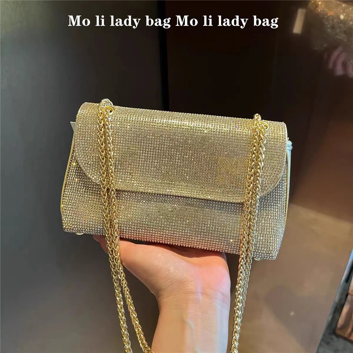 กระเป๋าสะพายข้างเพชรแวววาวสำหร - Flap Bag Envelope บทวิจารณ์และราคา
