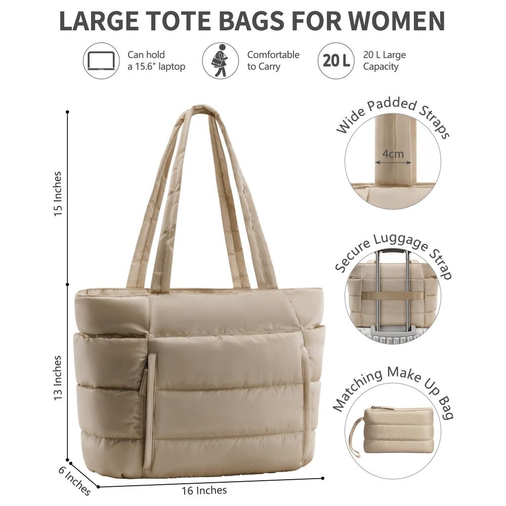 กระเป๋าโท้ททรงพัฟฟ์ขนาดใหญ่สำห - Women Bags For Work บทวิจารณ์และราคา