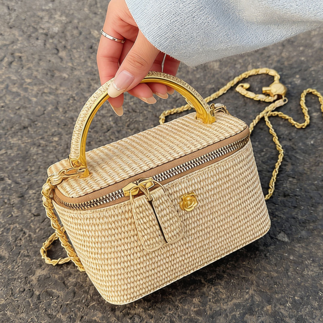 กระเป๋าถือแบบกล่องลายทอใหม่ปี  - Women Bags Golden บทวิจารณ์และราคา